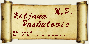 Miljana Paskulović vizit kartica